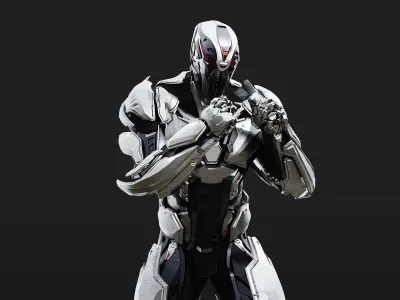 Sci-Fi Robotic Character Low-poly 3D model