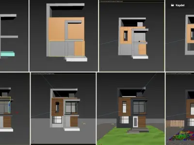 Realistic Modern Villa Exterior  3D model