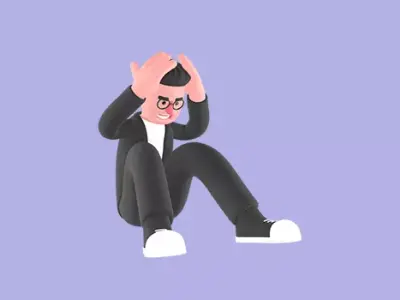 Stylized 3D Male Editor Character - Stress Breakdown Pose 3D model