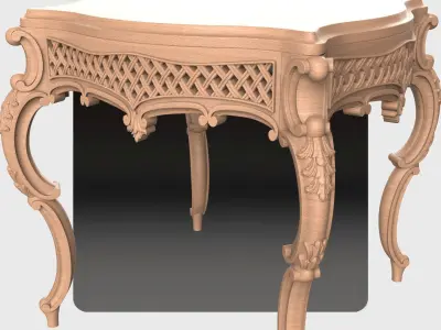 Carved coffee table for CNC 02 3D model