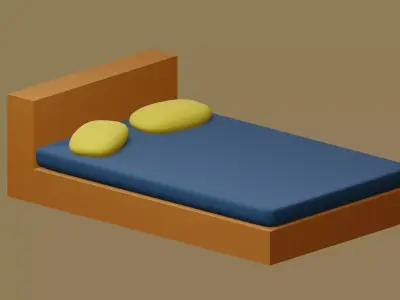 Small Miniature Bedroom Free low-poly 3D model