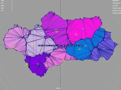 Andalusia  Spain map region geography political geographic 3D model