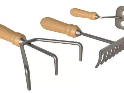 Farm Hand Tool Fork 3D model