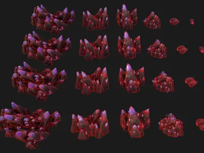 Crystal Obsidian Rocks Mineral Low-poly 3D model