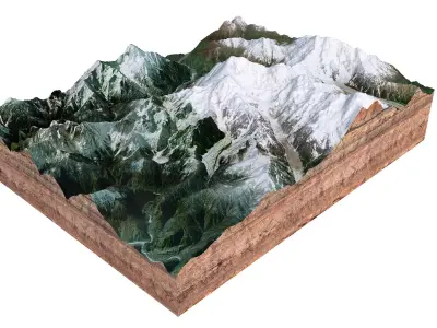 Gyala Peri Mountain China 3D model