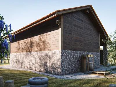 Public Toilet Low-poly 3D model