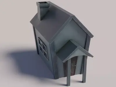 Old Dirty Toon House Low-poly 3D model