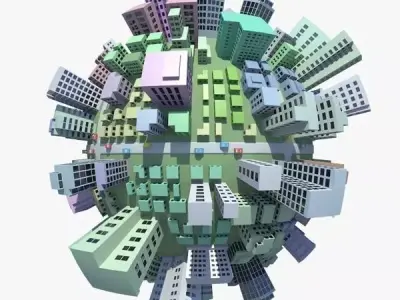 Cartoon City 3D model