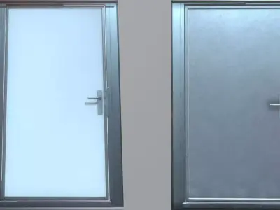 Metal Door Animated Version 1 and 2 3D Model Pack