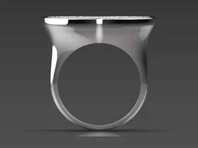 White Gold and Gemstone Heart STL Ring Model jr00182 3D print model purchase