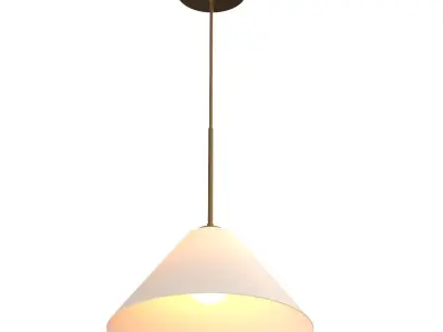 Sculptural Glass Cone Hardwired Pendant 3D model