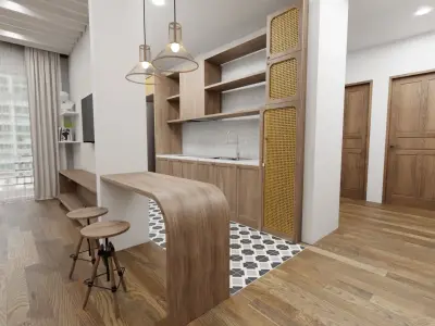 Interior dinner design scene 3D model 3D model purchase