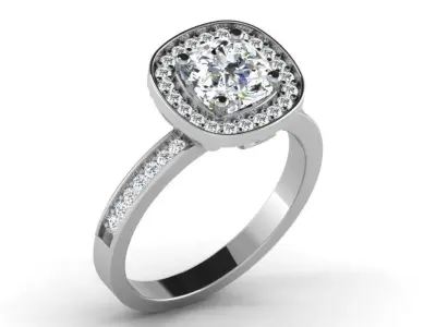 Diamond Ring For Women 3d Print Model 3D print model 27