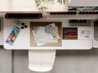 Mangakas desk 3D model