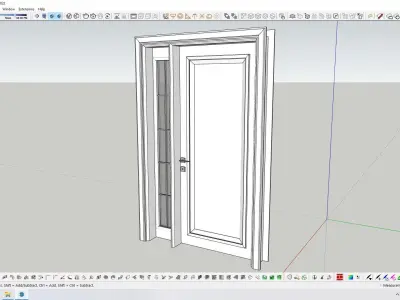 Neo classic door Low-poly 3D model