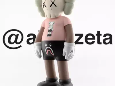 Kaws Bape Textured Low-poly 3D model