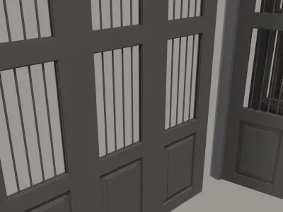 Folding door Free low-poly 3D model