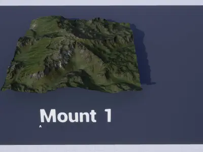 Mountain Set 1 Low-poly 3D model