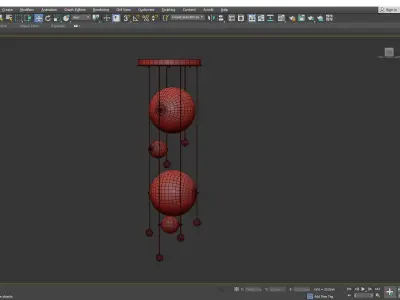 Abacus Round LED Multi Light Pendant Low-poly 3D model