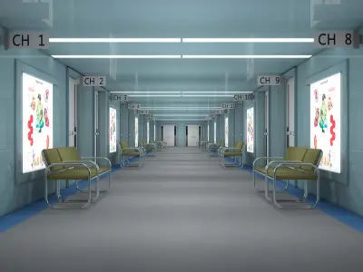 Hospital Hallway Corridor 3D model