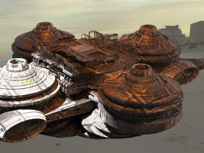 Dark Sith Platforms base 2 Low-poly 3D model