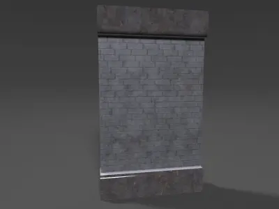 Wall - Straight and Curved Low-poly 3D model