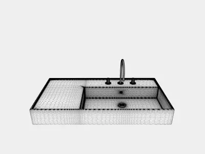 Washbasin with faucet 3D model