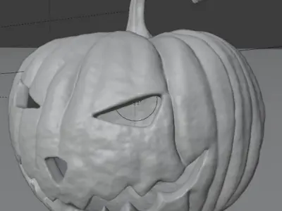 Halloween pumpkin and free halloween font 3D model