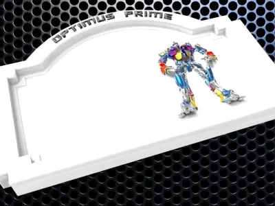 Optimus Prime Bedroom Door Sign Template - 2 versions 3D print model