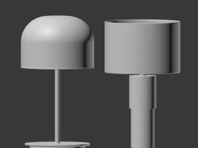 5 Table Lamps Set 1 3D model