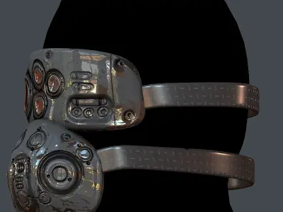 Gas mask helmet 3d model scifi Low-poly Low-poly 3D model