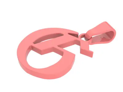 Gothic G letter pendant 3D print model