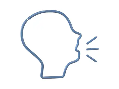 Neon Speaking Head v1 001 Low-poly 3D model