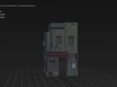 JP-Style urban structure Low-poly 3D model