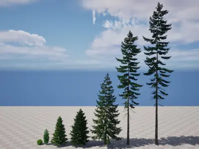 AB3D Plants - Volume 9 Firs for UE5 3D model