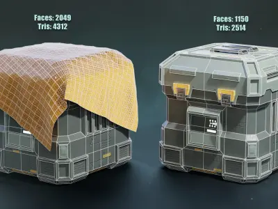 Scifi Crate Low-poly 3D model get