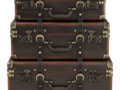 Vintage Suitcase Boxes 3D model