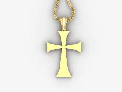 Light Gold 18K Cross Pendant 1CP096 3D print model