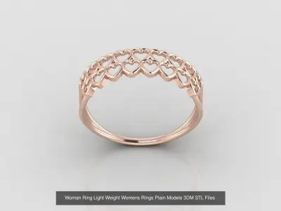 10 Models Woman Ring Womens Rings Plain Models 3DM STL Files 3D Model Pack