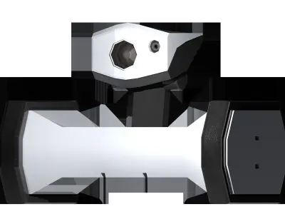 SciFi lowpoly robot drone on tracked wheels  3D model