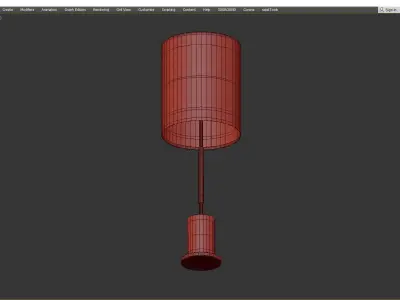 CYLINDER TALL USB TABLE LAMP Low-poly 3D model