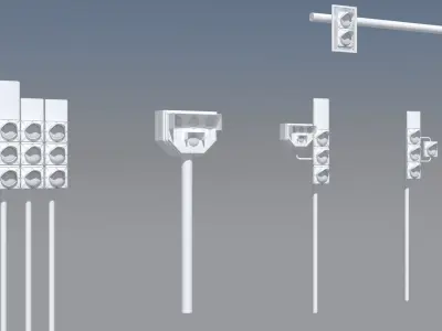 Polish Tram Traffic Lights 3D models PL Low-poly 3D model