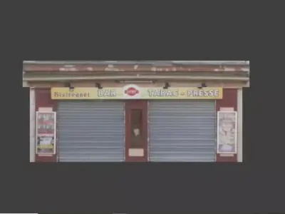 Low-Poly French Storefront 3D Model 3D model