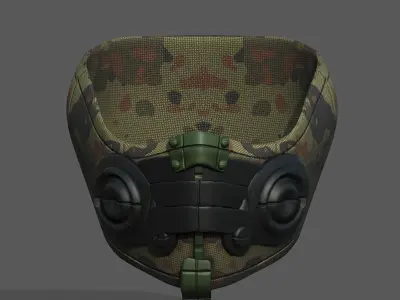 Gas mask respirator scifi futuristic 3d  Low-poly 3D model