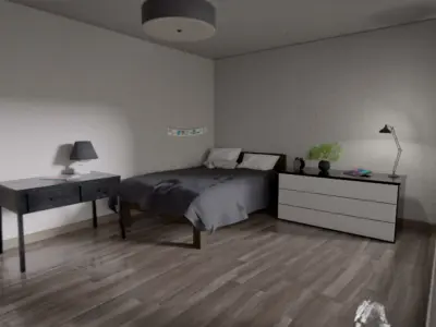 Modern bedroom 3D model 39
