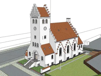 Architecture-Religion-God-Culture-Temple-0282 church with ste... 3D model