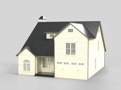 Cottage House Design 04T5 Low-poly 3D model