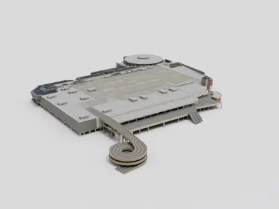 Huntington Place modern building 3D model