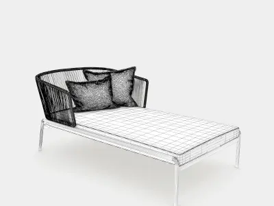 Outdoor pool chaise lounge 3D model