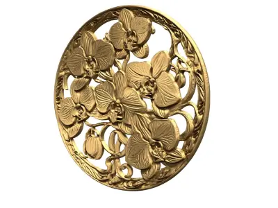 Classic circular carved decor ornament 10 3D print model purchase